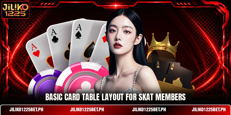Basic card table layout for Skat members Basic card table layout for Skat members