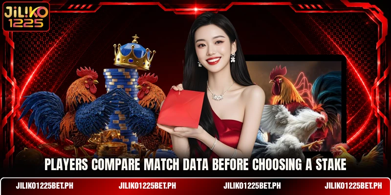 Players compare match data before choosing a stake Players compare match data before choosing a stake