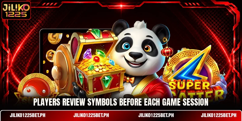 Players review symbols before each game session Players review symbols before each game session