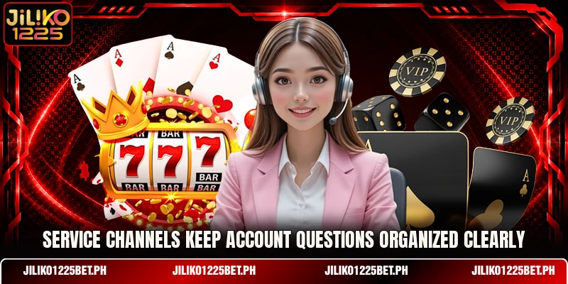 Service channels keep account questions organized clearly Service channels keep account questions organized clearly