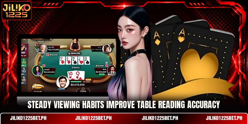 Steady viewing habits improve table reading accuracy Steady viewing habits improve table reading accuracy